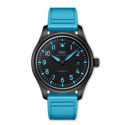 IWC Pilot's Watch Automatic 41 George Russell IW328107 - cinturino caucciù azzurro - cassa ceramica nera - quadrante nero con dettagli azzurri
